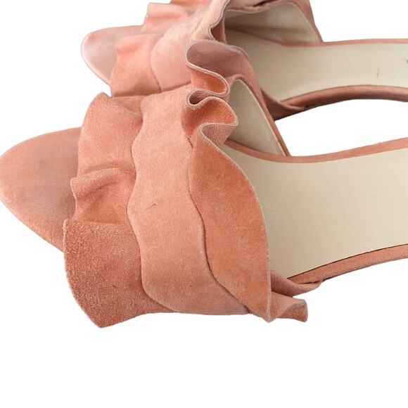 Loeffler Randall Vera Ruffles Pink Suede Mule Sandal Heel size 10 - Picture 8 of 11